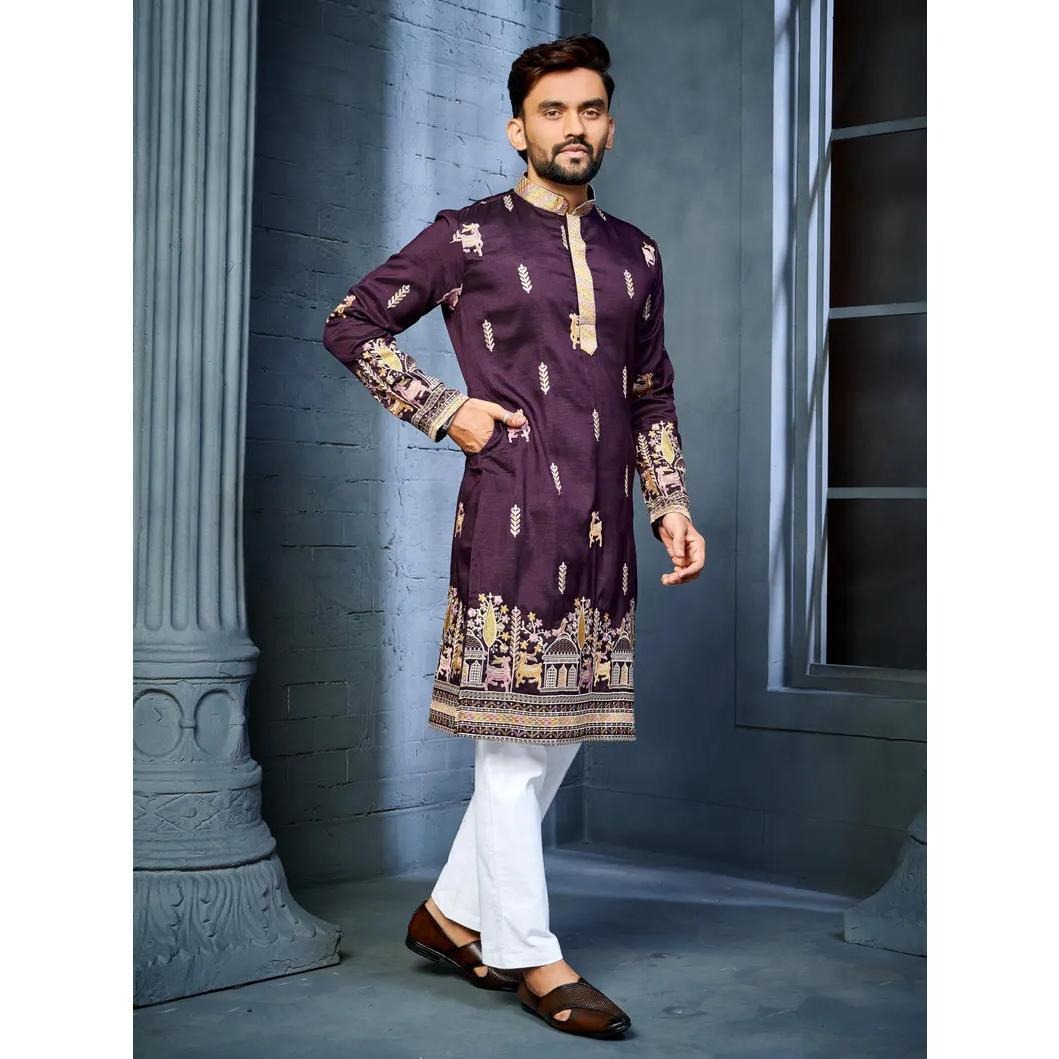 Caftan musulman Kurtta dubaï pour hommes, manches longues, Style ethnique, col montant, vêtements arabes, style National du moyen-orient