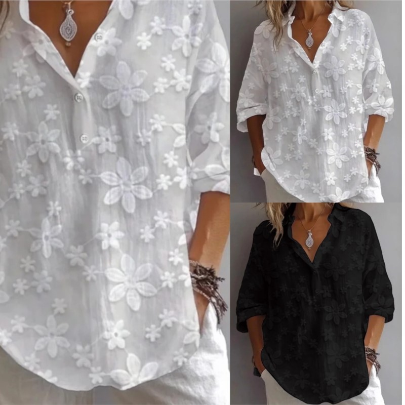 Chemisiers à la mode pour femmes, Simple et décontracté, couleur unie, col en v, chemise à manches courtes, nouvelle collection printemps automne, chemises blanches pour femmes