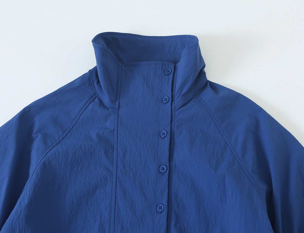 BSAY Nouvelle Veste Courte Décontractée pour Femme, Style Bureau, Boutonnée, Col Montant, Manches Froncées, Ourlet à Cordon de Serrage, Coupe Ample, Manteau Quotidien
