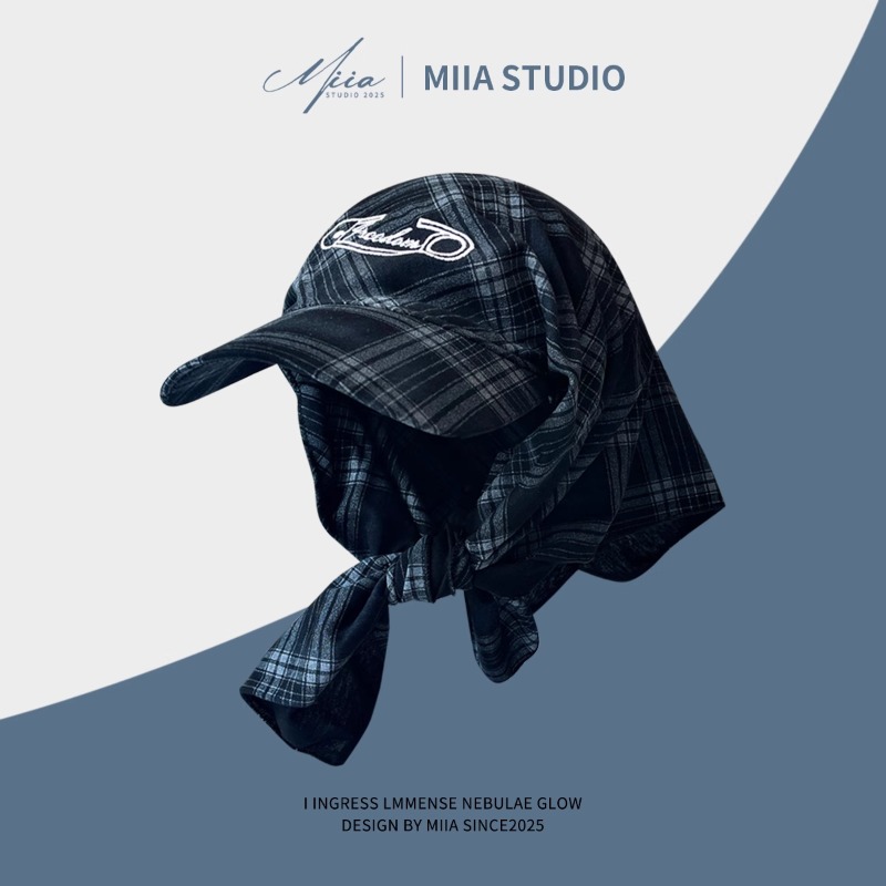 Mode coréenne couleur correspondant Plaid foulard casquettes hommes été tendance crème solaire personnalisé lettre broderie chapeaux de soleil pour les femmes