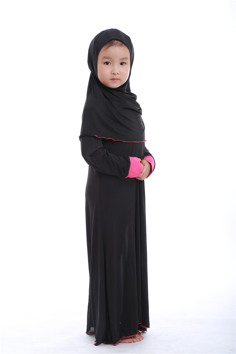 Ensembles musulmans pour Ramadan, Robe de prière pour enfants filles, Hijab Abaya arabe, longue Robe avec foulard, Kaftan islamique