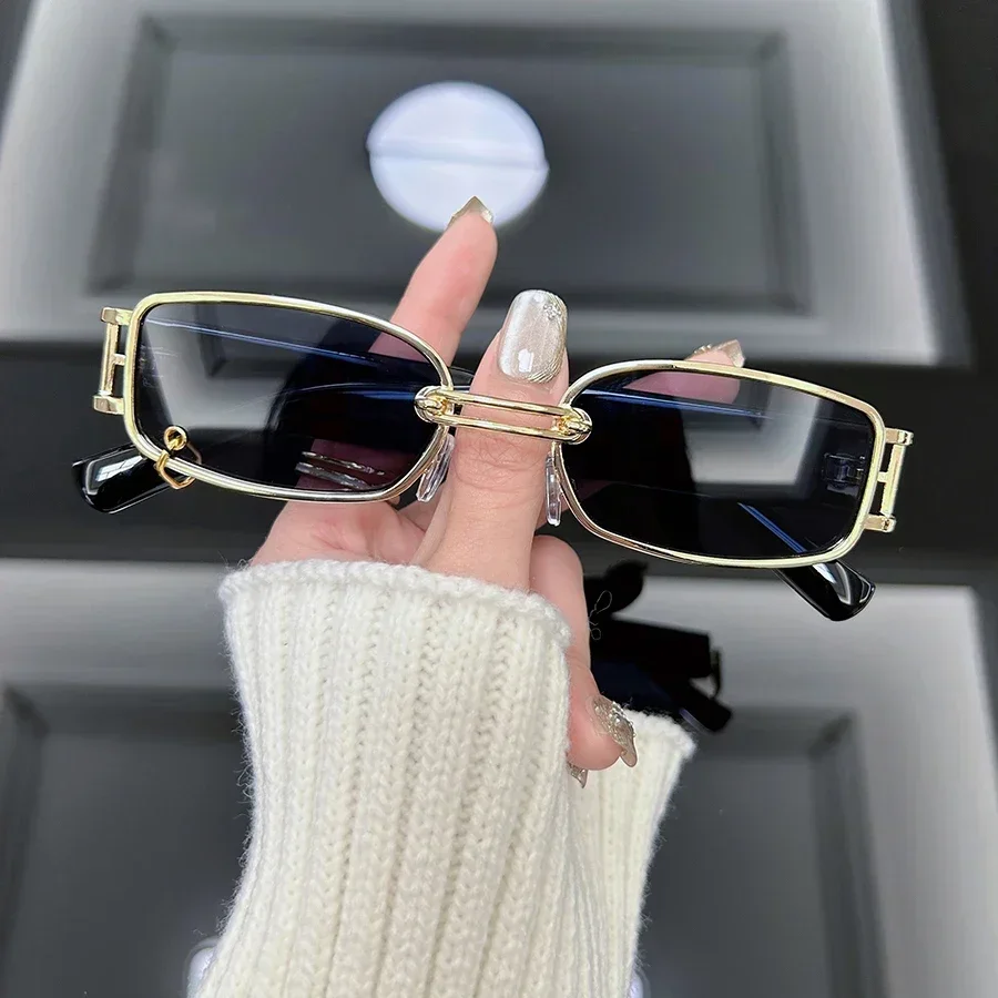Lunettes de soleil carrées de luxe pour femme, de marque, style rétro, vintage, mode punk, pour l'extérieur, pour conductrice