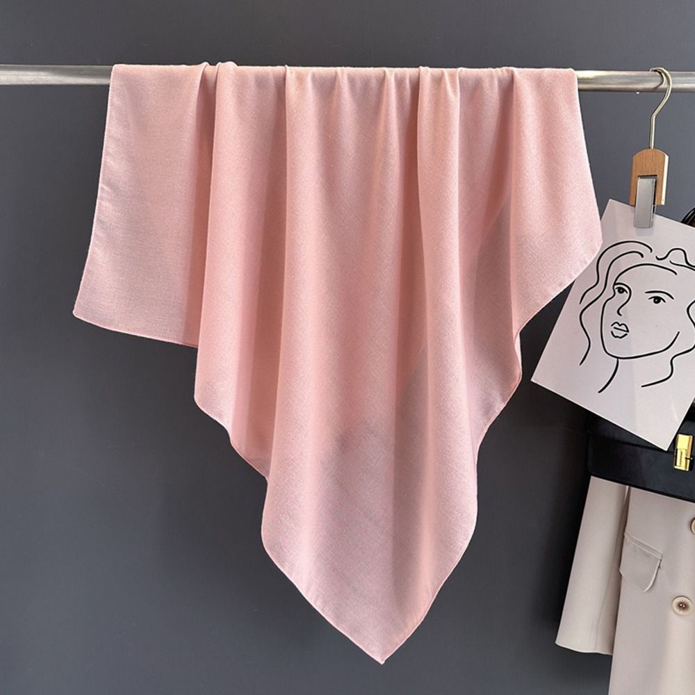 Nouveau 90*90 cm écharpe carrée couleur unie Imitation coton lin Hijab écharpe mouchoir