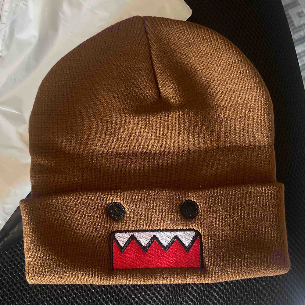 Domo Kun dessin animé brodé tricoté chapeau automne hiver extérieur chaud coupe-vent Hip Hop décontracté Style à la mode pour hommes femmes