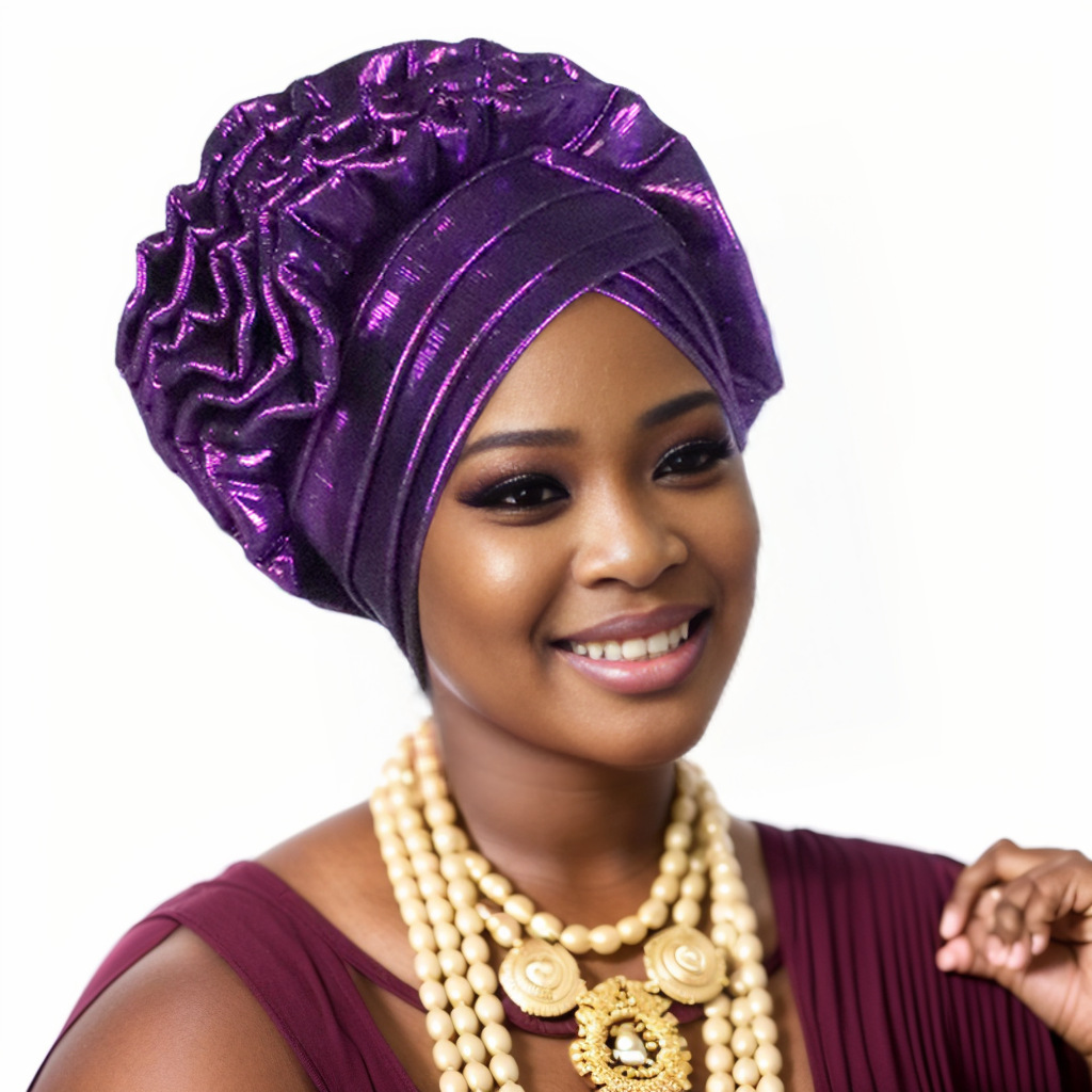Turban Africain à Volants et artificiel astiques pour Femme, Couvre-chef de Mariage, Cravate de Sauna, Équipement de ix, Chapeau, Nigeria