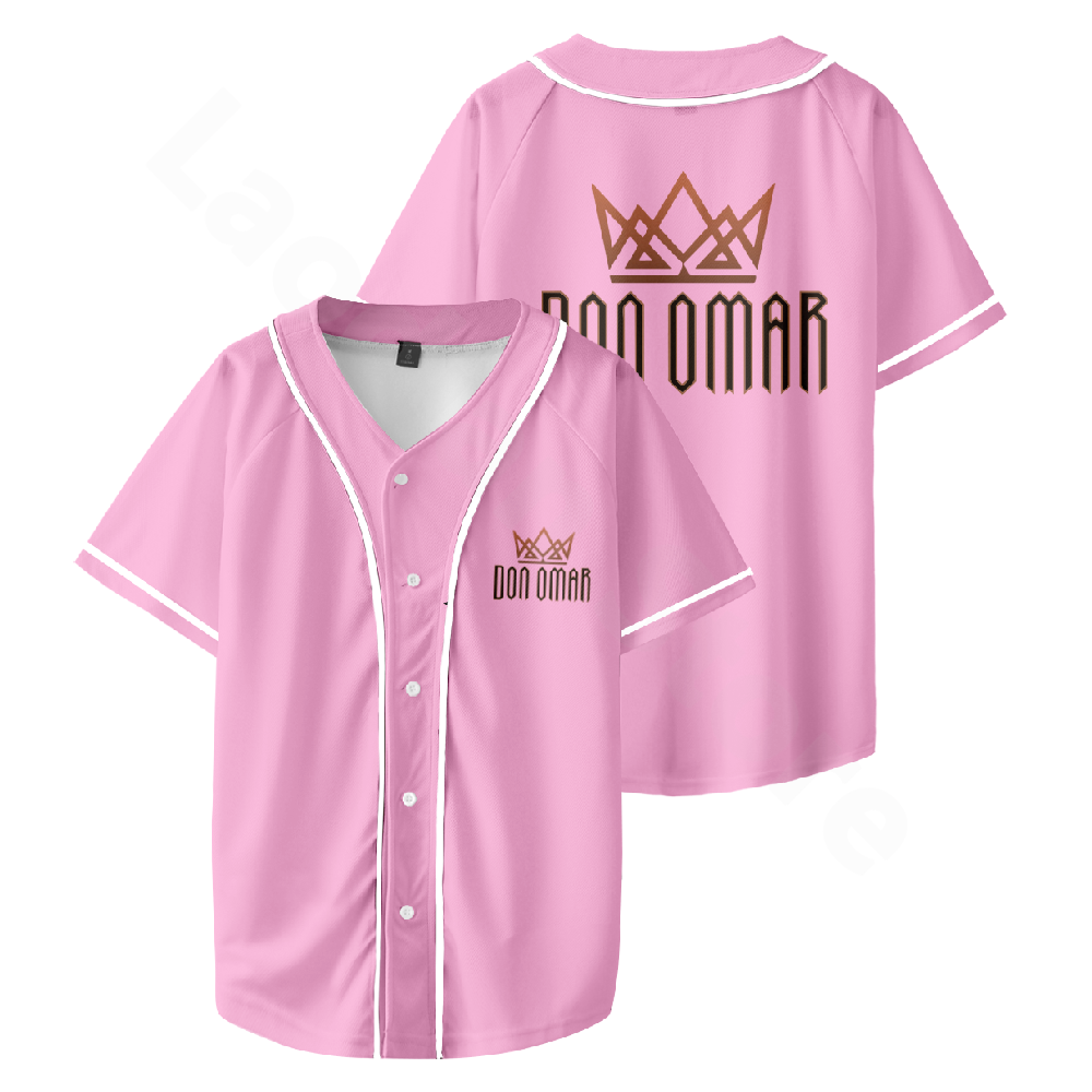 Maillot de Baseball Décontracté avec Col en V et Manches Courtes, Chemise Vintage, Veste Hip Hop, à la Mode, Uniforme, Don Omar, Retour à Reggaeton Tour