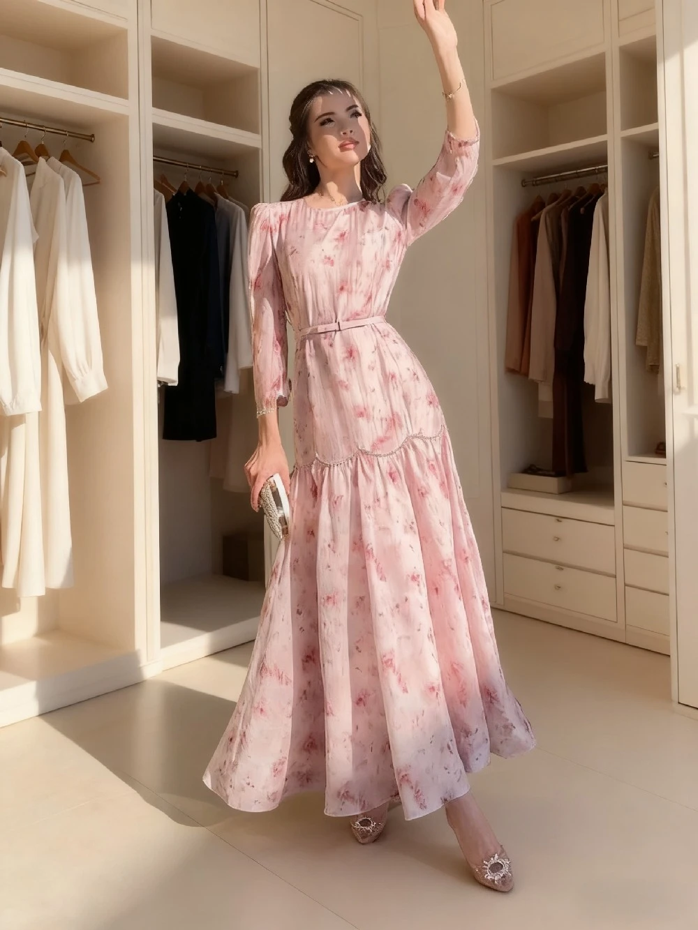 Eid femmes Robe Abaya imprimer doux dubaï robes Largos robes longues caftan Robe arabe fête Caftan Jalabiya Ramadan 2026