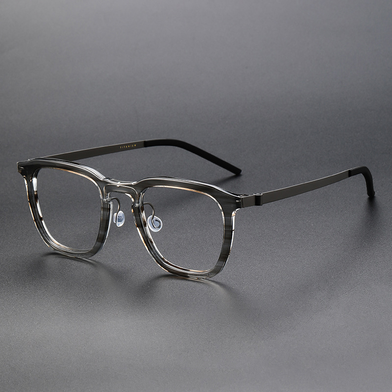 Montures de lunettes en titane carrées de 148 mm, grand format, sans vis, style vintage, pour hommes et femmes, par New Denmark