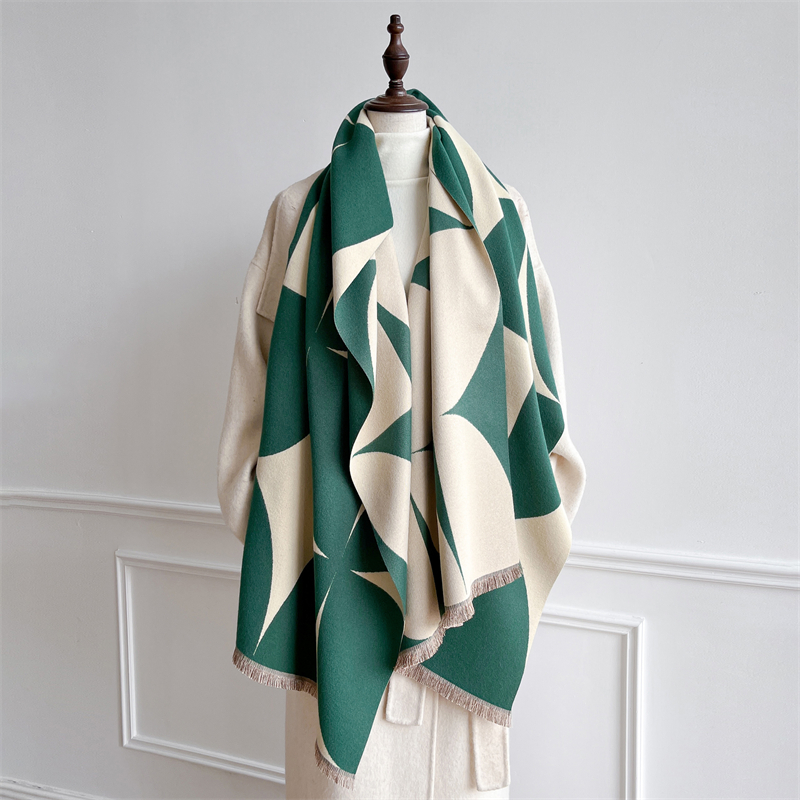 Automne hiver écharpe pour femmes Jacquard Pashmina châle enveloppes couverture en cachemire chaud épais étoles dame Bufanda Poncho foulards
