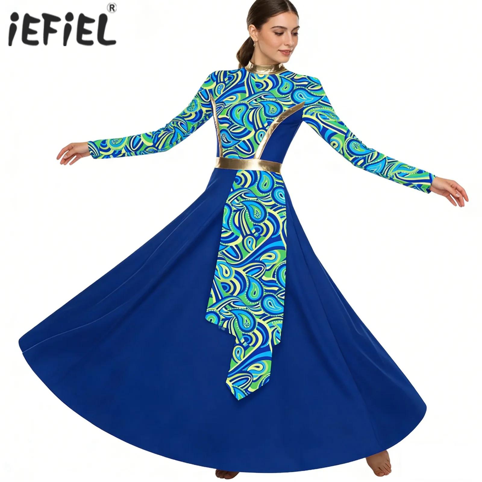 Robe tunique de danse chrétienne pour femmes, lode liturgique, église, manches longues, Costume de spectacle de chorale de culte, robes de danse lyrique