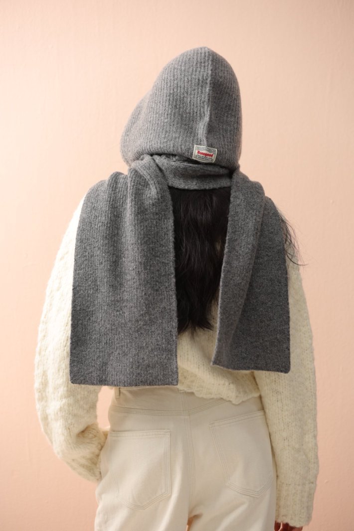 Écharpe et châle à capuche tricotés coréens en un, adaptés aux hommes et aux femmes en automne et en hiver, bombardier tricoté épais et chaud