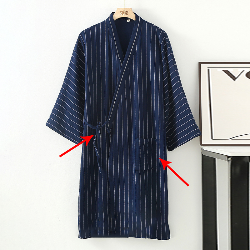 Kimono de Samouraï Traditionnel Japonais en Pur Coton pour Homme, Robe de Nuit, Tenue de Sauna, Longue, Tenue de Maison