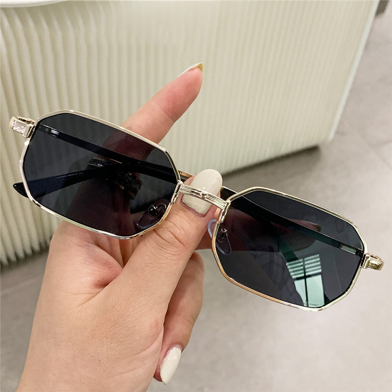 Lunettes de soleil étroites pour hommes, rectangulaires à la mode pour femmes, marque de luxe en métal, lunettes de soleil classiques