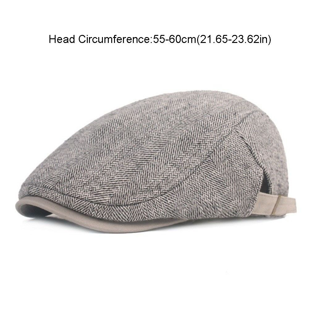 Béret en coton simple pour homme, style britannique, chaud, en laine, casquette à visière respirante, chapeau de newsboy, automne et hiver