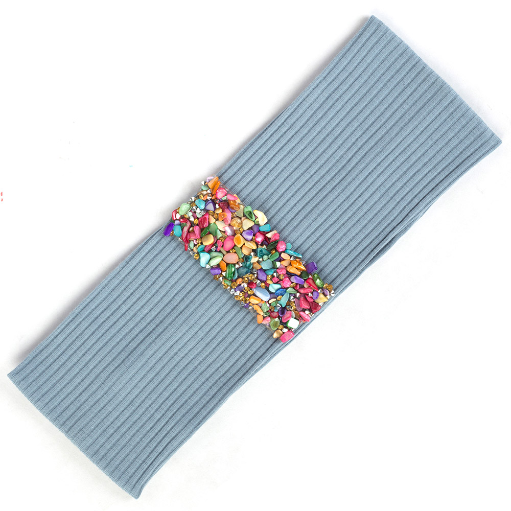Ruban de pierres colorées en coton pour femme, bandeau élastique pour cheveux, accessoires de fête