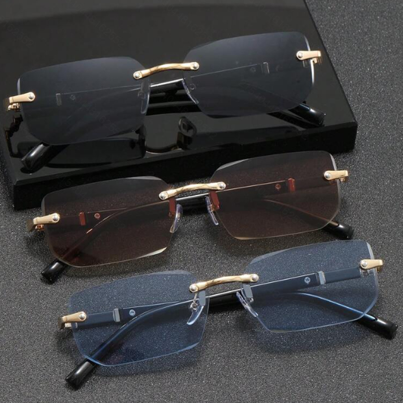 Lot de 3 lunettes de soleil sans monture, aux couleurs bonbon, tendance et élégantes, idéales pour les fêtes, les vacances, les voyages, les festivals de musique, les cadeaux