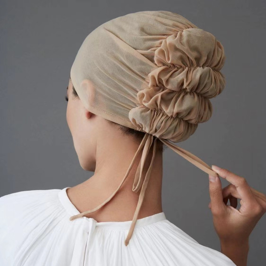 Bonnet intérieur élastique en maille respirante pour musulman, hijab avec attaches au dos, sous écharpe islamique, bonnet en jersey, enveloppement de sauna, mode