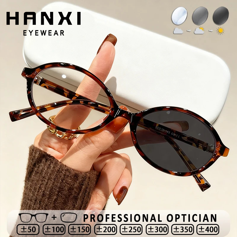 Lunettes de lecture photochromiques de luxe classiques ovales anti-lumière bleue pour femmes, petites montures, lunettes sur ordonnance personnalisées