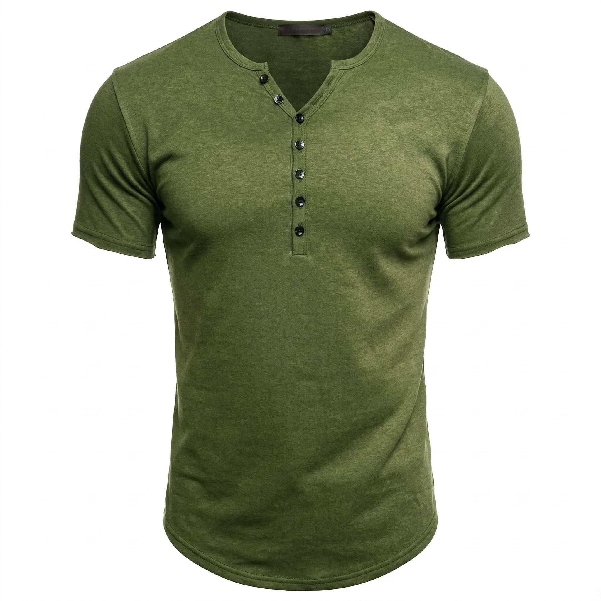 T-shirt pour homme, décontracté, de haute qualité, manches courtes, col Henry, t-shirts pour homme, mode, t-shirt basique pour homme