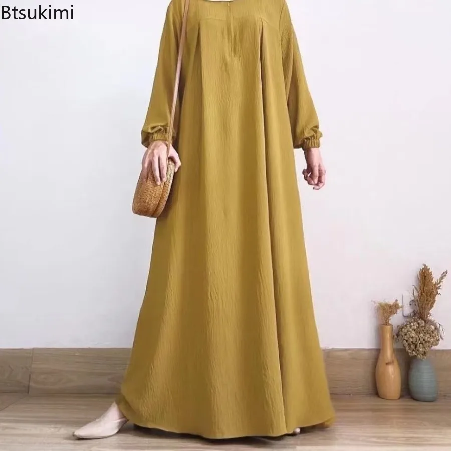 Abayas musulmans modestes pour femmes, Robe Maxi décontractée à manches longues, Kaftan du Ramadan, vêtements islamiques, fête Eid, Jalabiya, 2026