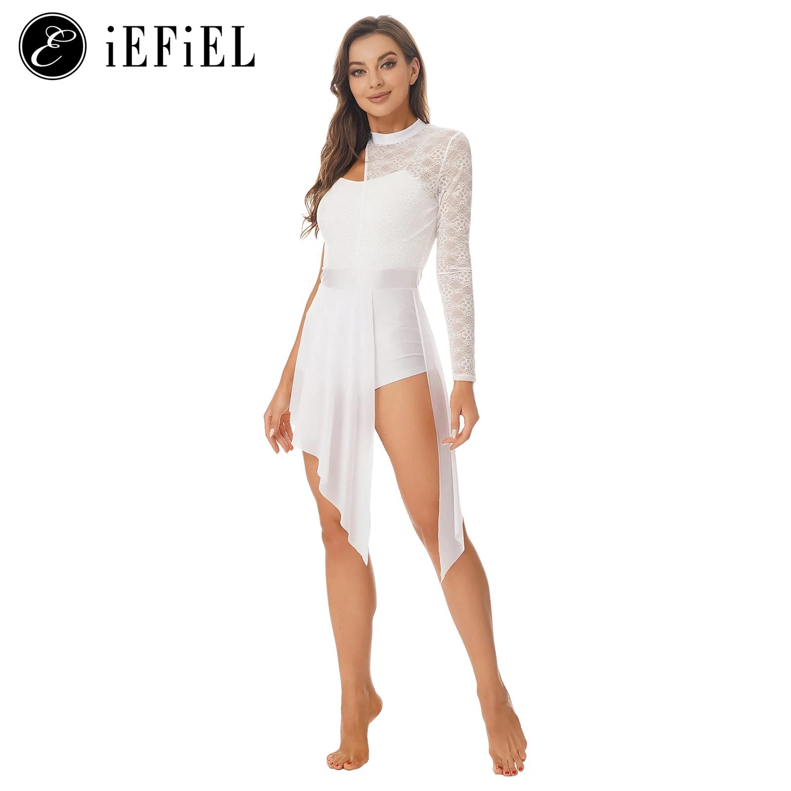 Robe de danse lyrique en dentelle florale pour femme, jupe superposée AqRomper, costume de performance sur scène, ballet moderne
