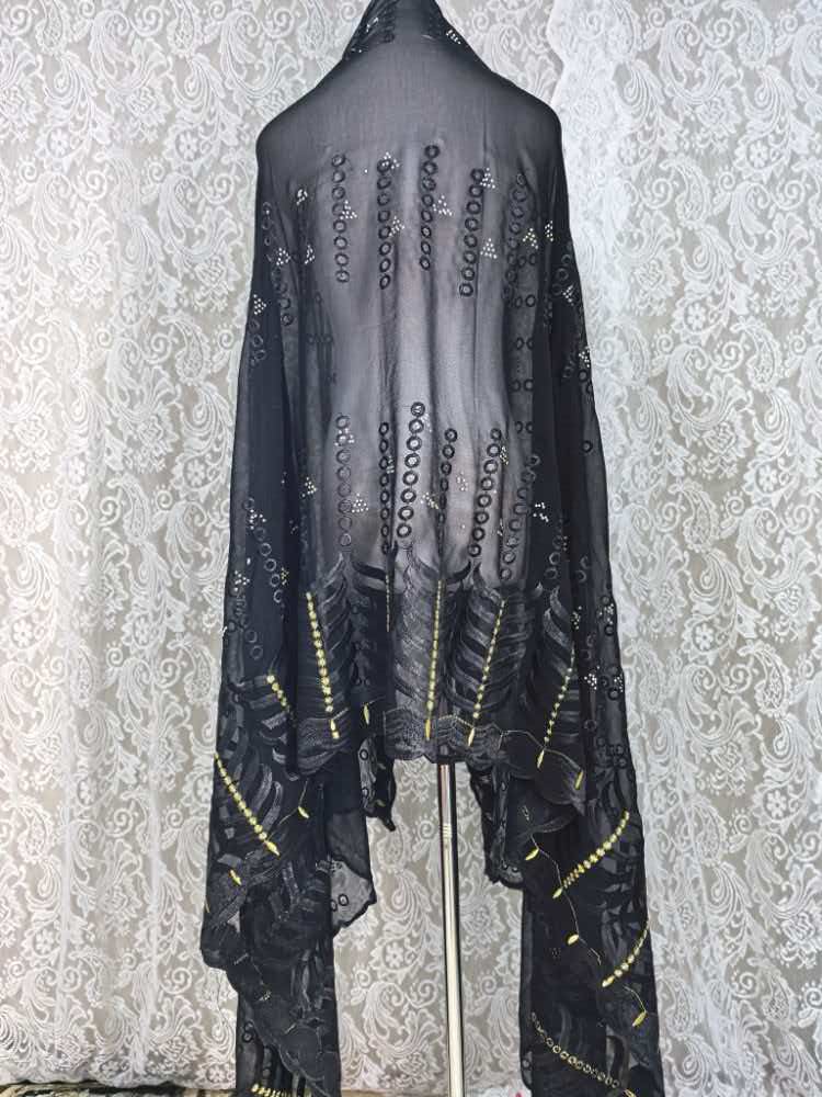 Écharpes en dentelle ethnique florale 2,2 m x 1,1 m, hijab en mousseline africaine coloré, nouveaux châles ethniques pour musulmanes, prix d'usine, vente en gros, pas cher