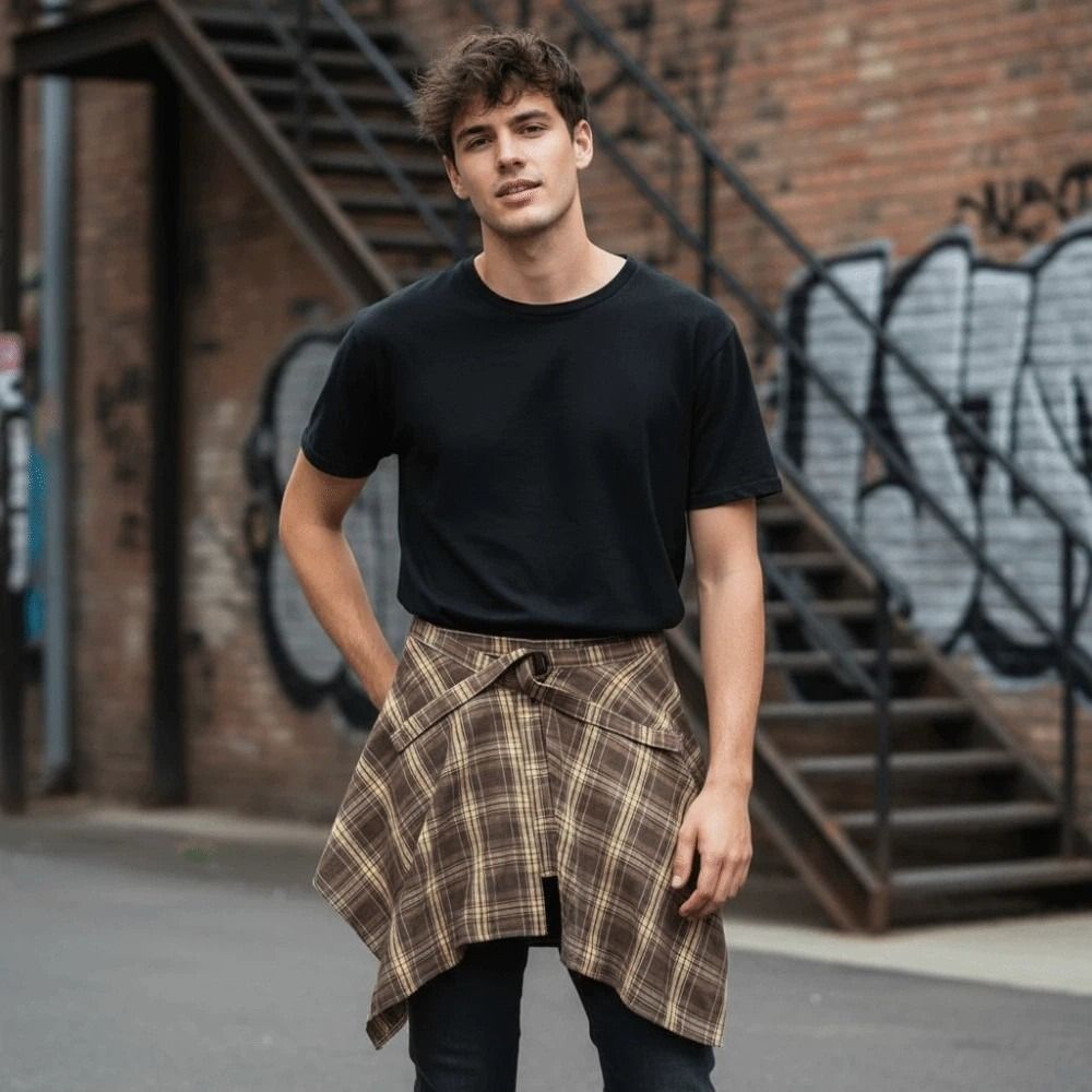 Jupe courte plissée style coréen à carreaux, taille haute, coupe trapèze, mini-jupe hip-hop, sous-jupe vintage avec ceinture, pour la danse urbaine