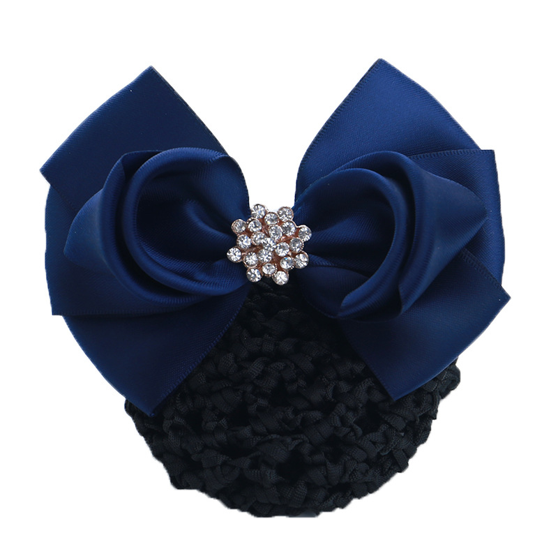 Filet à cheveux élastique avec nœud pour femme, filet de couverture de chignon au crochet pour fille, accessoires pour la danse de ballet et les rêves d'agent de bord