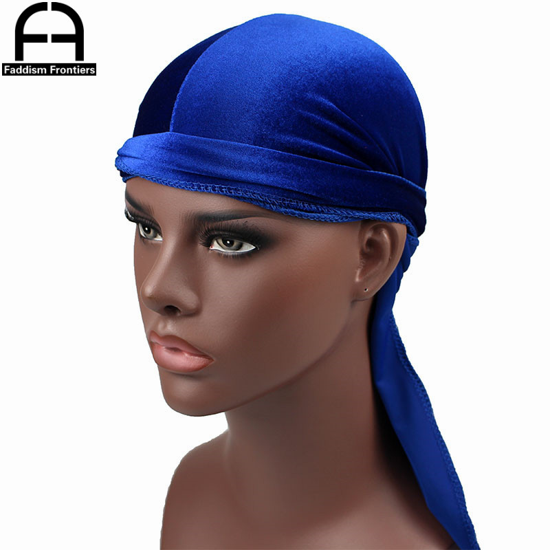 Haute qualité hommes velours Durags Bandana Turban chapeau perruques Doo hommes Durag Biker chapeaux bandeau Pirate chapeau cheveux accessoires