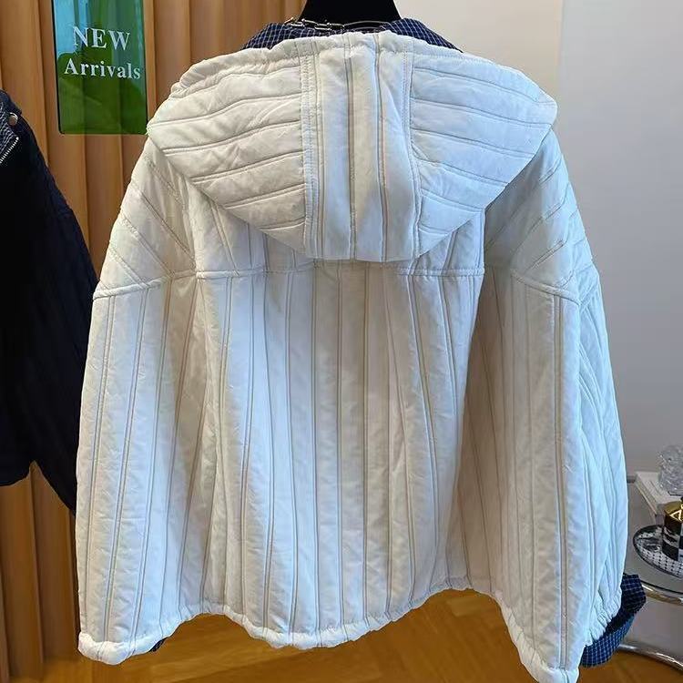 Veste à capuche en coton d'automne, vêtements d'hiver pour femmes, Harajuku, Chaquetas Para Mujer, veste patchwork à carreaux, vêtements d'extérieur, parka