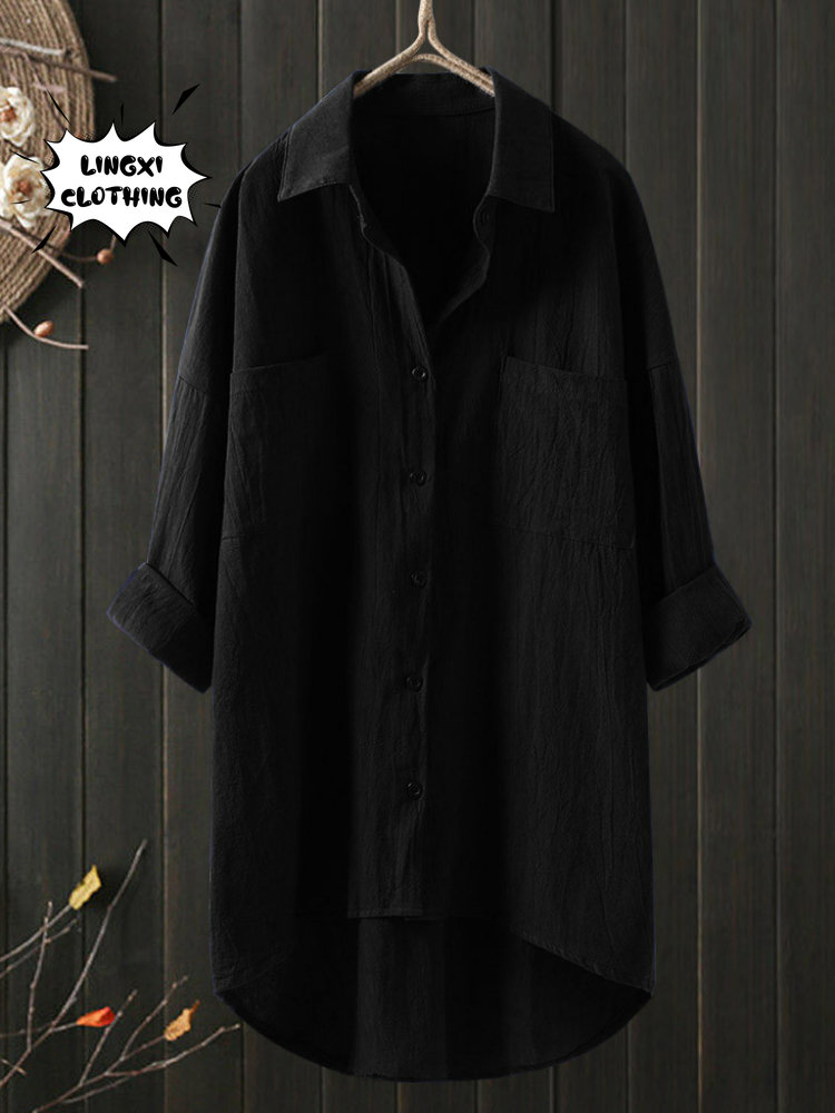 Chemisiers élégants et pour jeunes femmes, décontracté, en coton et lin, grande taille, simple boutonnage, Style de déplacement, chemise à manches longues