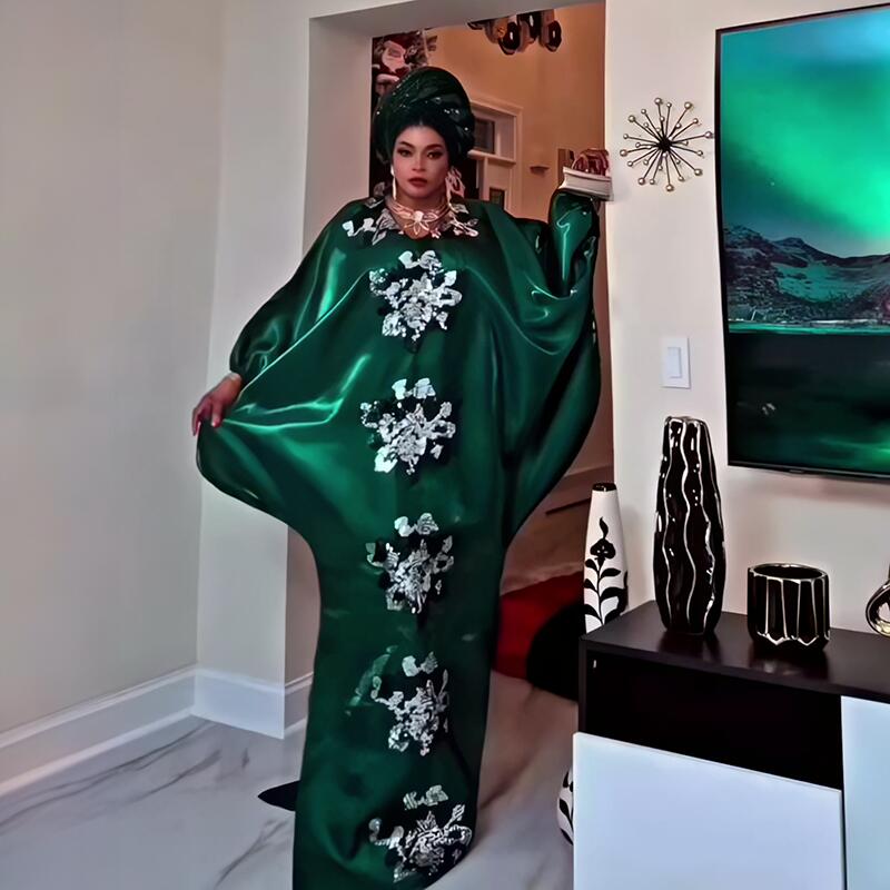 Robes traditionnelles nigérianes élégantes, robe africaine traditionnelle avec décorations en sequins, robe africaine