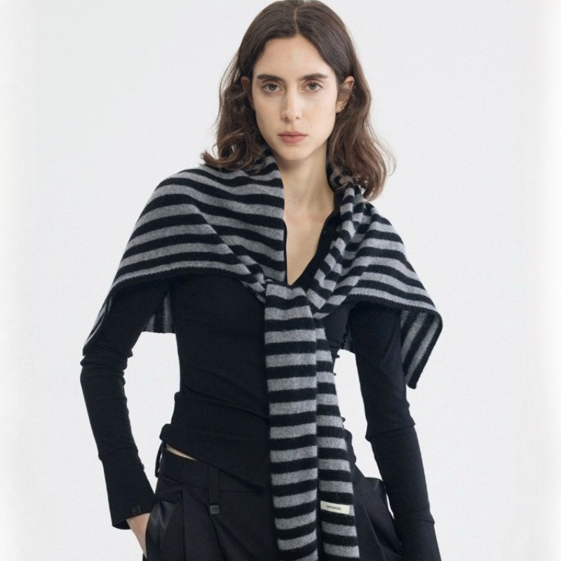 Nouveau châle australien en forme de T tricoté en laine 100% pour femmes, écharpes coréennes de luxe 2025, automne hiver, chaud et doux, gilet à col