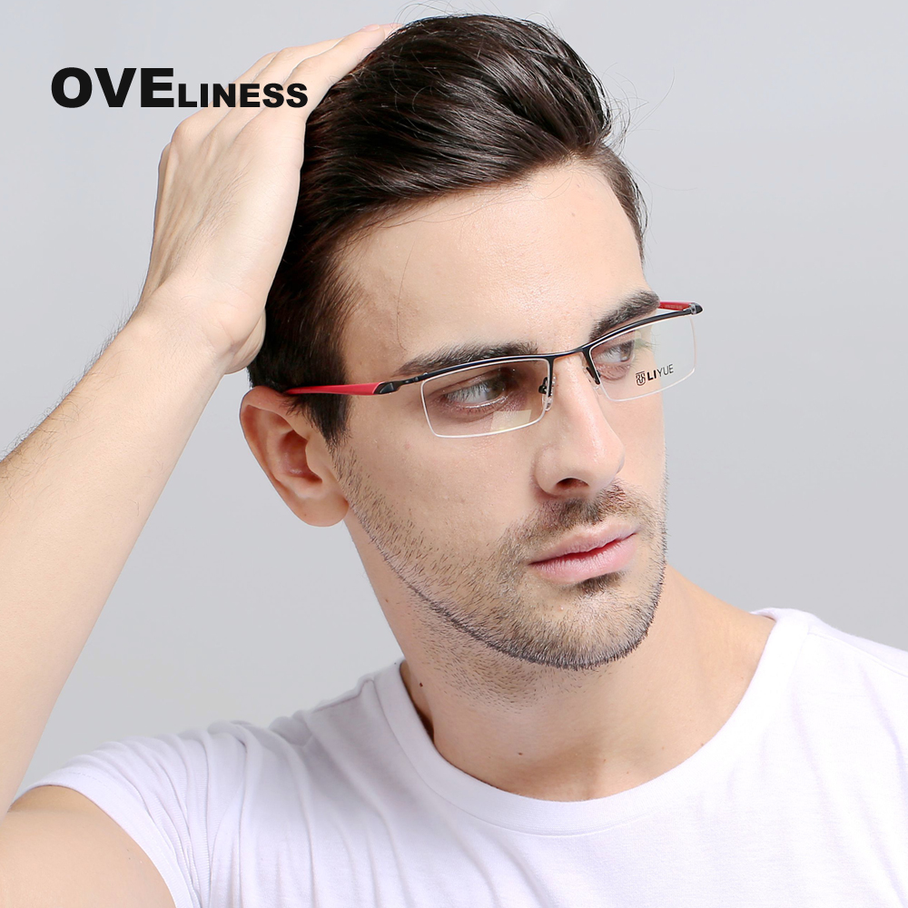 Lunettes optiques avec monture demi-métal pour homme, verres transparents pour myopie, 2022