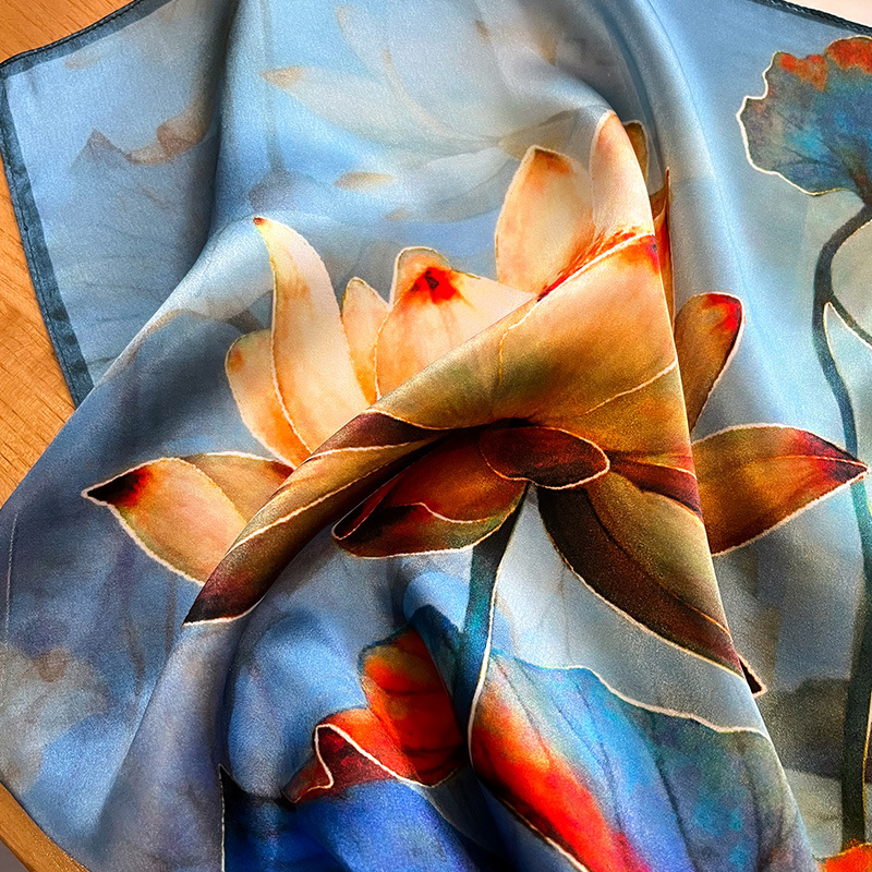 Foulard carré en soie à motifs floraux pour femme, Hijab, Bandeaux pour cheveux, Foulard de cou, Châle en satin, Bandeau ruban, Bandana de mode pour le cou