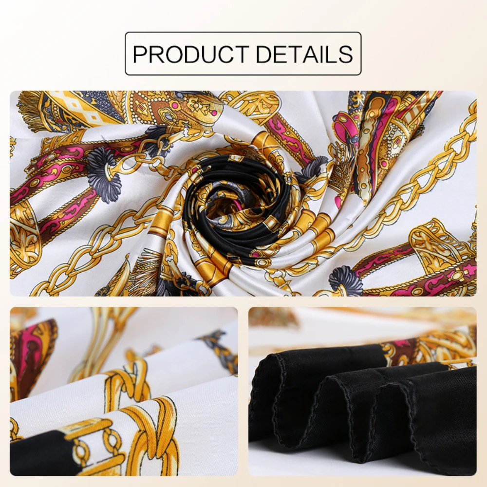 Grand Foulard Carré Imprimé JOHijabs pour Femme Musulmane, Écharpe avec Sac, Turbans Polyvalents, Nouvelle Collection