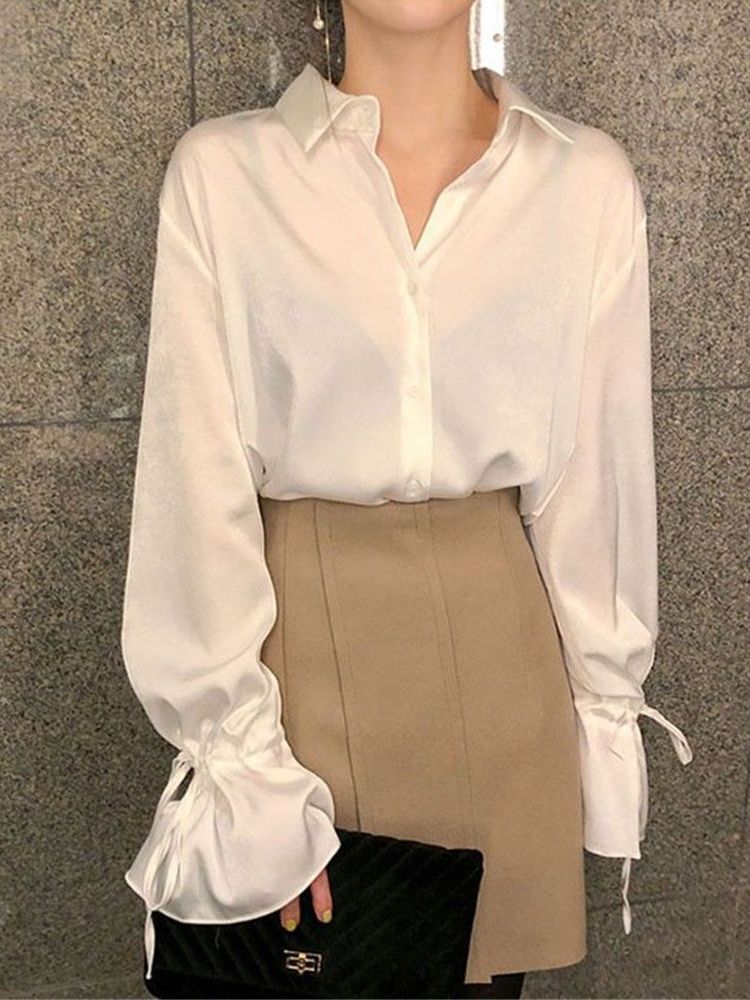 2025 Blouses femmes laçage manches évasées solide élégant chemises en mousseline de soie femmes rétro dames concepteur hauts à la mode Streetwear élégant
