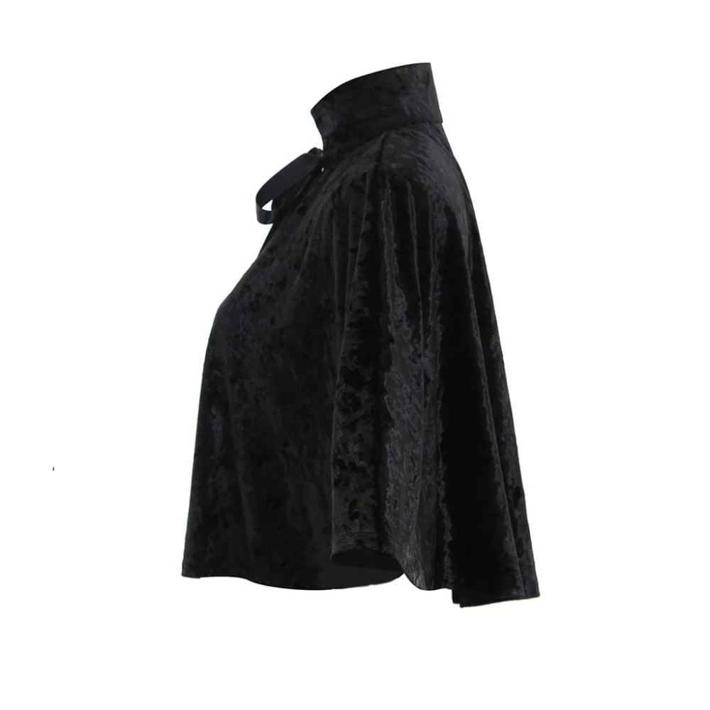 Nouvelle Cape en Velours Vintage pour Cosplay, Châle Gothique Court de Sorcière pour Fête de Carnaval Victorien, Manteau Châle pour Femme Adulte