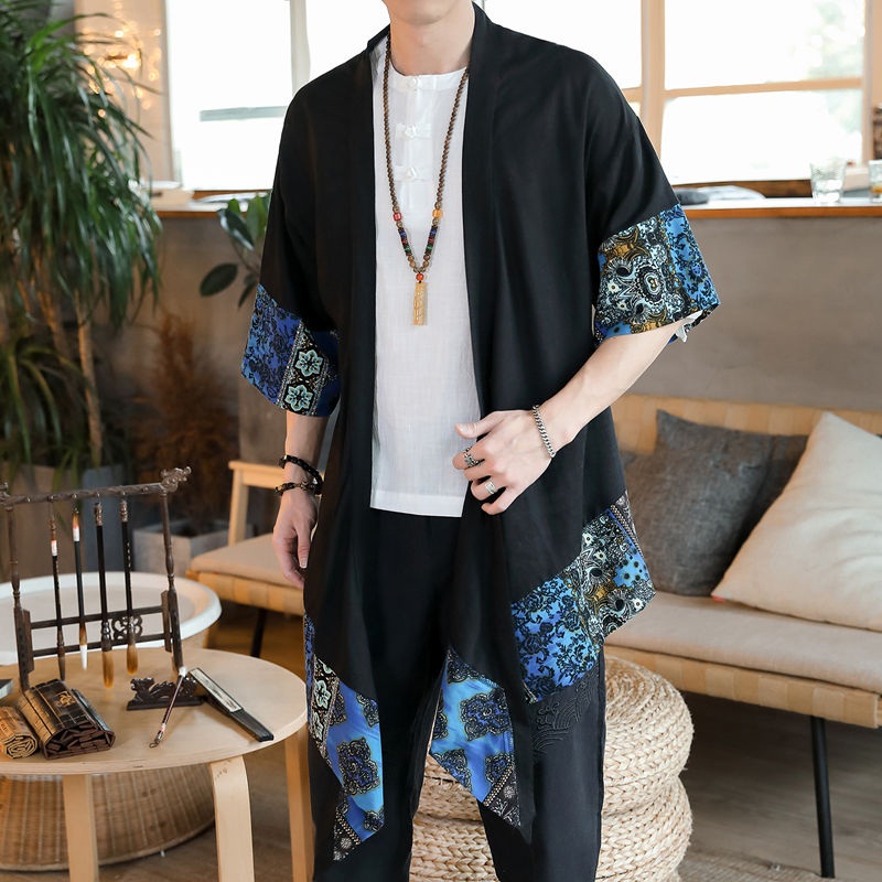Cardigan kimono japonais pour hommes, costume de samouraï Haori MiHaori KK001