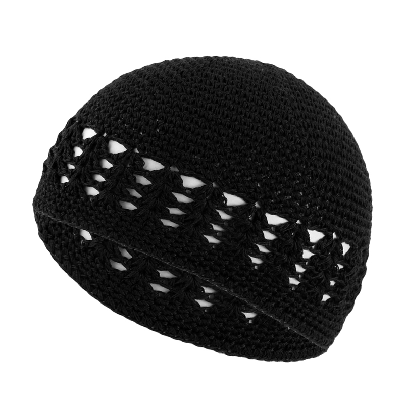 Nouveau Kufi casquette solide coton femmes hommes chapeaux de prière islamique islamique bonnet Kufi chapeaux Crochet à la main hiver garder au chaud accessoires