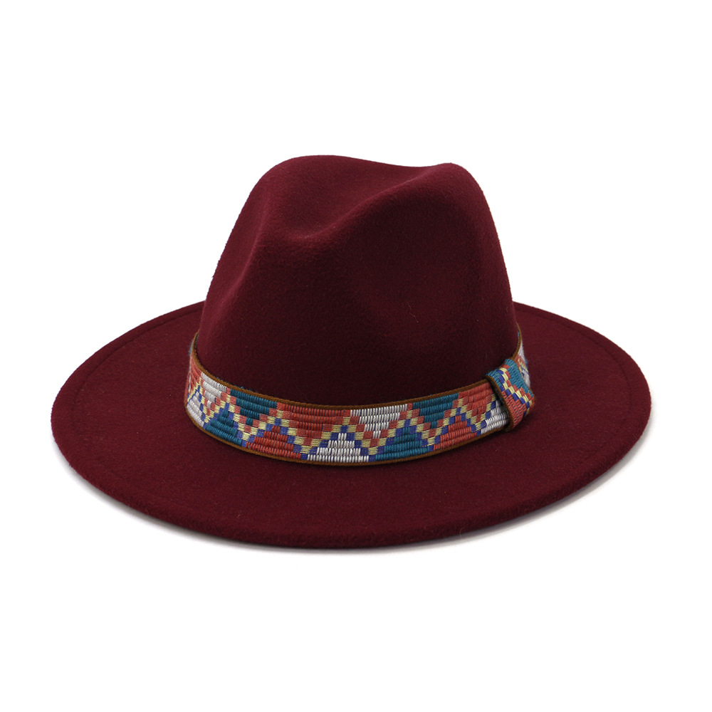 QBHAT Fedora chapeaux avec bande de coton à large bord femmes hommes feutré Jazz casquette Trilby élégant dames fête mariage église robes chapeau