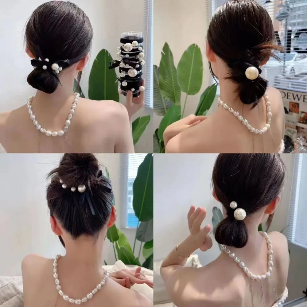 11 bandeaux élégants pour femmes et filles, tissu hautement élastique sans couture, design nœud imitation perle, accessoire de cheveux tendance