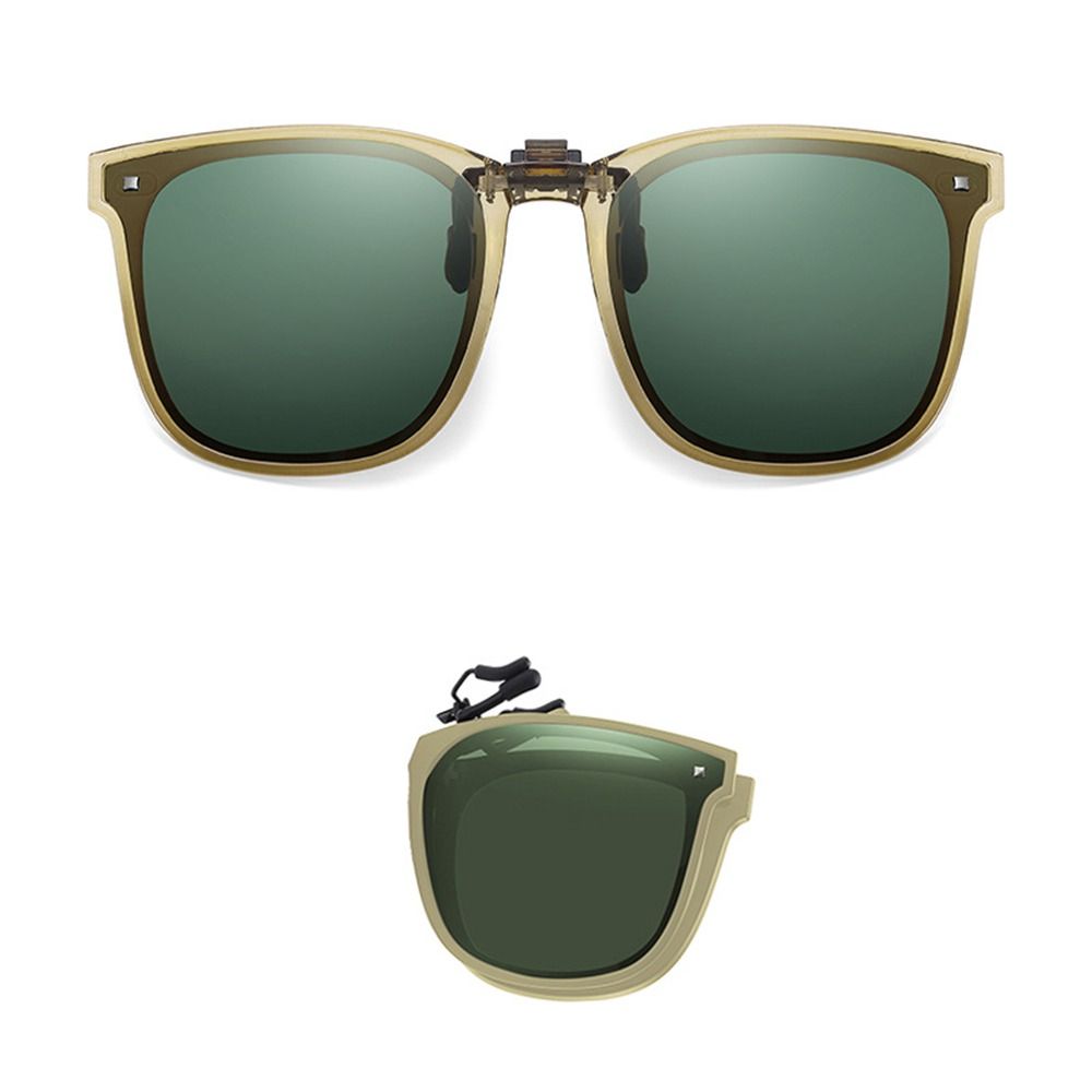 Lunettes de soleil polarisées à Clip, Protection UV 400, facile à transporter, monture carrée pliante, pour femmes et hommes