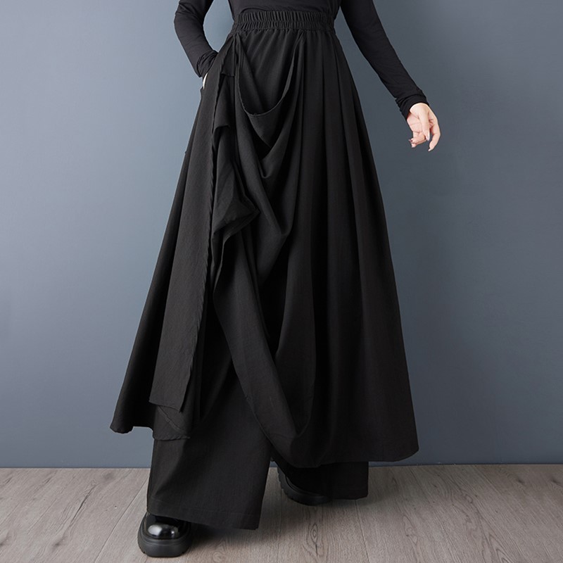 Noir taille haute surdimensionné vintage décontracté ample longue printemps automne vêtements pantalons à jambes larges pour femmes 2025 pantalon Streetwear