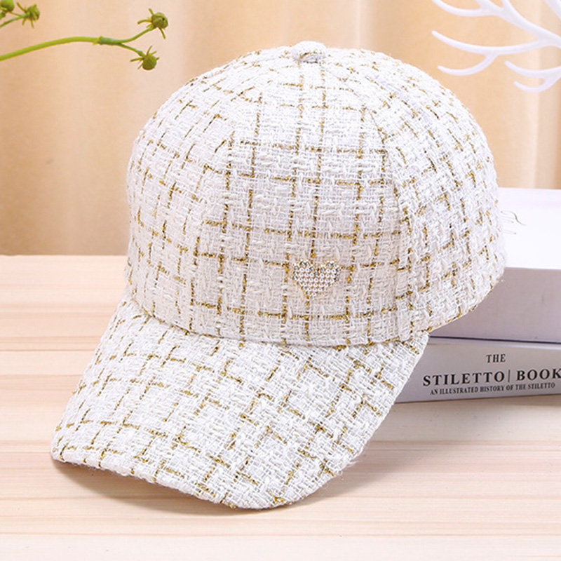 Casquette de baseball élégante pour femme avec motif à carreaux en fil doré – Respirant, protection solaire et ajustement réglable pour les sports de plein air