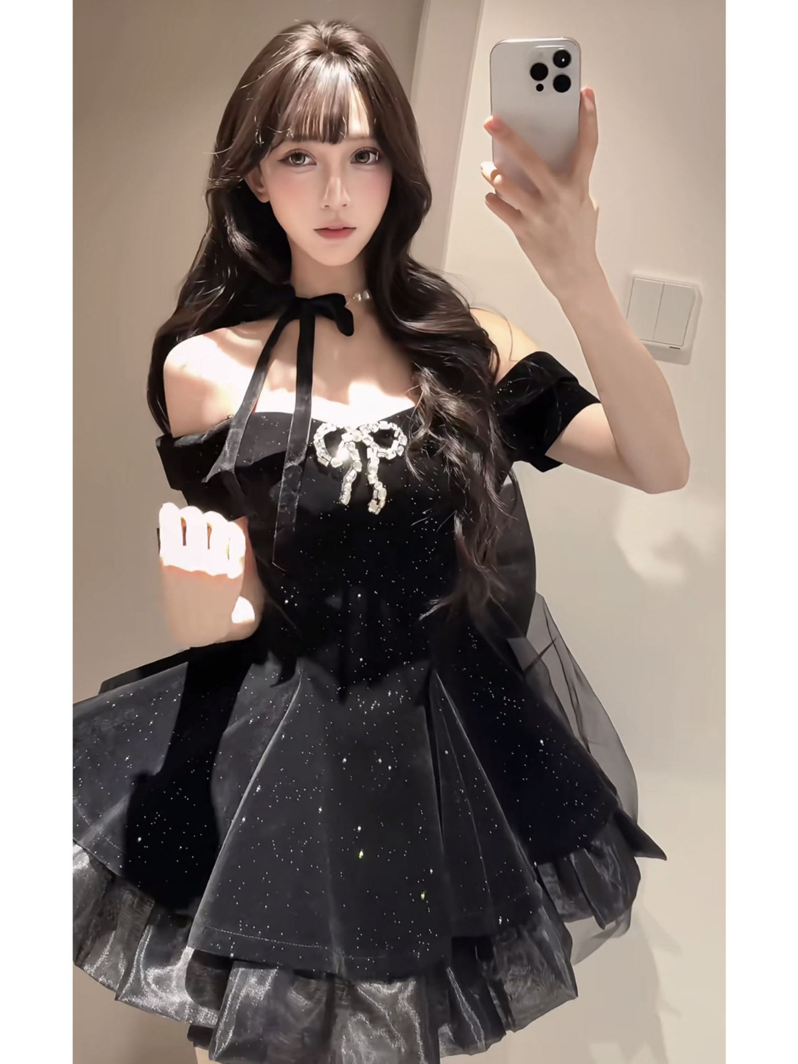 Robe noire française Vintage élégante pour femmes, gothique, épaules dénudées, rétro Y2k, Mini robe féerique, fête d'anniversaire, tenues chics, 2025