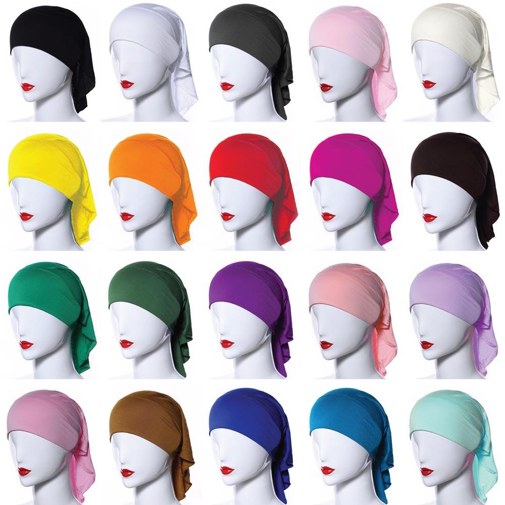 Casquettes Hijab Intérieures pour Femmes Musulmanes, Chapeaux Islamiques, Sous-Écharpe Ninja, Chapeau Uni pour Perte de Cheveux, Bonnet Niquabs, Nouveau, Ramadan Modal, 20 Couleurs