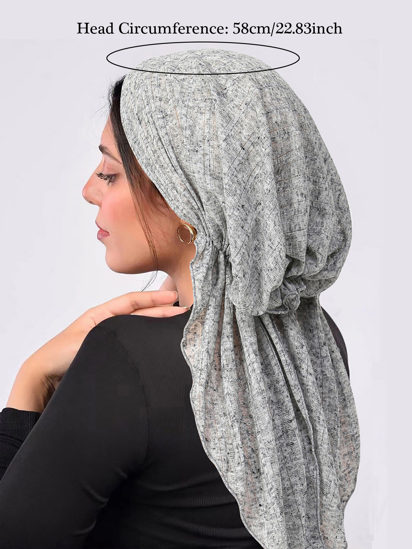 Casquettes Hijab musulmanes froissées de couleur unie, Turban doux et élastique à longue queue, Bonnet à la mode pour femmes, coiffure portable