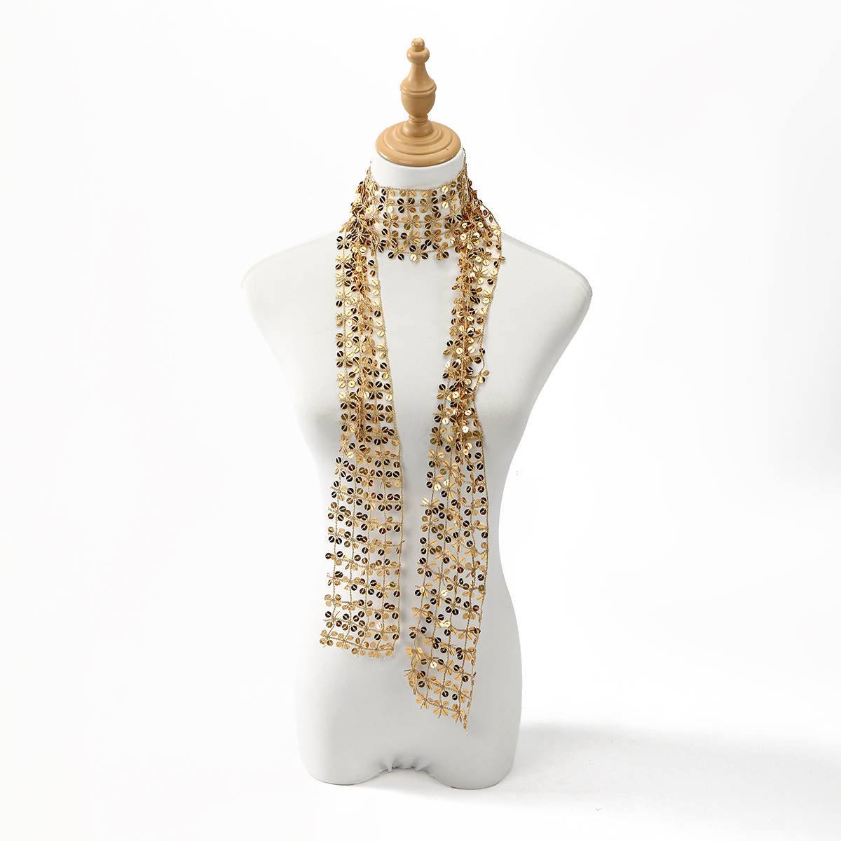 Écharpe à paillettes brillantes pour femmes, châle de Banquet en forme de fleur, Design creux, enveloppe de cou, ornée de paillettes, écharpe fine, accessoire de mode