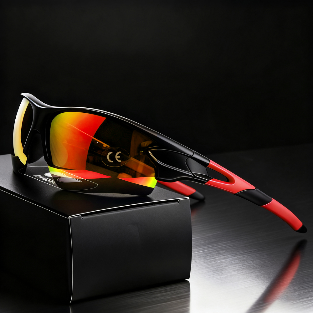 Lunettes de soleil de sport pour hommes, Protection UV400 pour le cyclisme, la course à pied, le Fitness en plein air, lentille Unibody HD